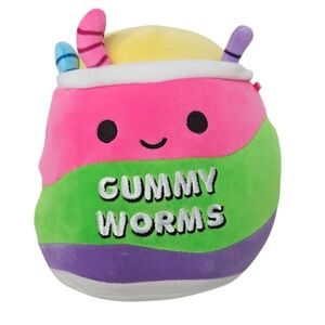 Adorable Plush Squishmallow Gummy Worm Named Silver